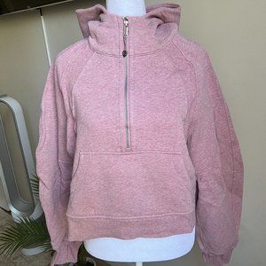 Scuba Oversized Half-Zip Hoodie XS/S - Heathered Pink Taupe